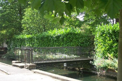 The listed cast iron bridge in Church Walk