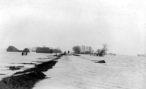The Spalding Road during the Great Flood of 1910