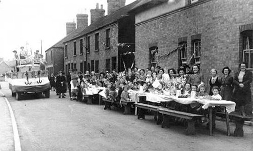 Street party in the Austerby in 1945