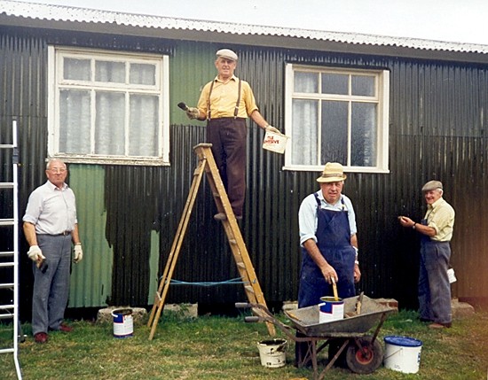 Painting the village hall