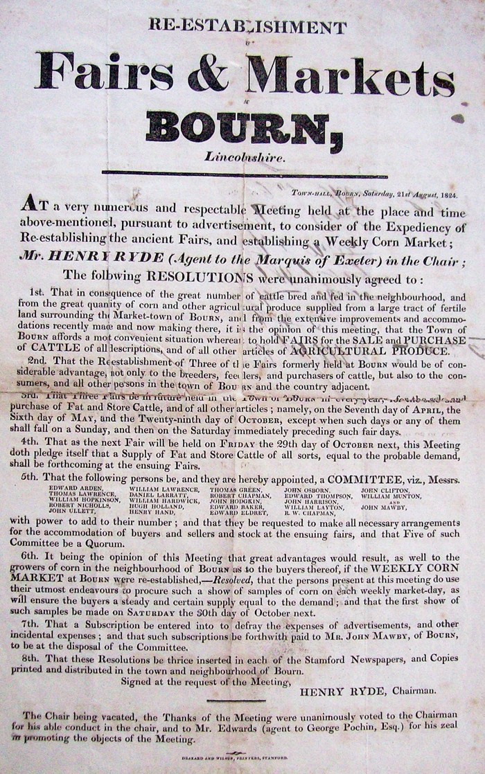 Market poster of 1824