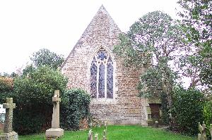 The south wall of the chapel