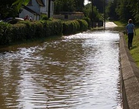 Aveland Way under water