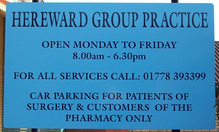 Hereward practice sign