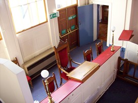 The bench and chairman's seat