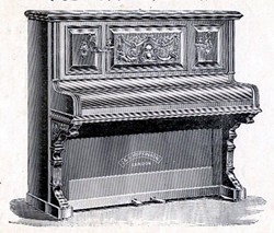 Victorian piano advertisement for Bourne