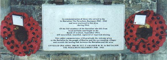 Arnhem plaque in the Abbey Church