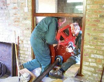 Main shaft being fitted