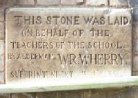 Sunday School foundation stone