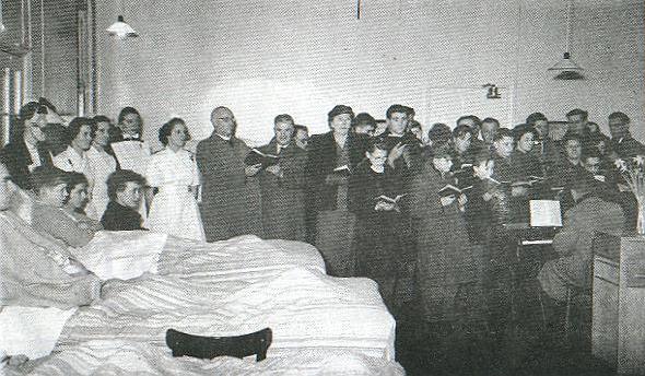 Carol singing in 1954