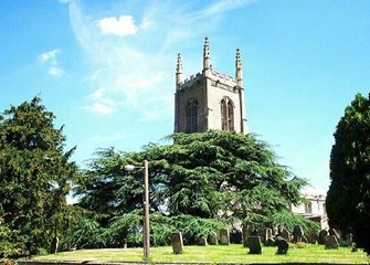 Edenham church with cedars