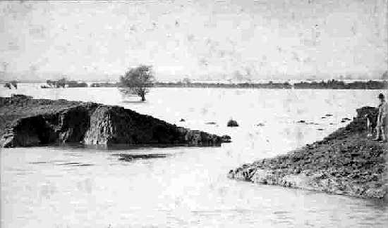 The burst river bank in 1880