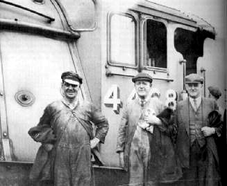 Mallard locomotive crew