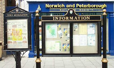 Information boards in town centre