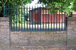 The new Abbey lawn fence