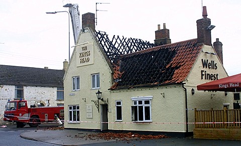 The King's Head after the fire