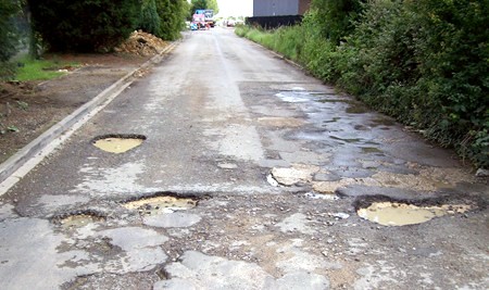 Pot holes in Bourne