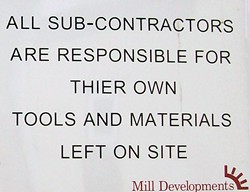 Sign on Church Walk building site